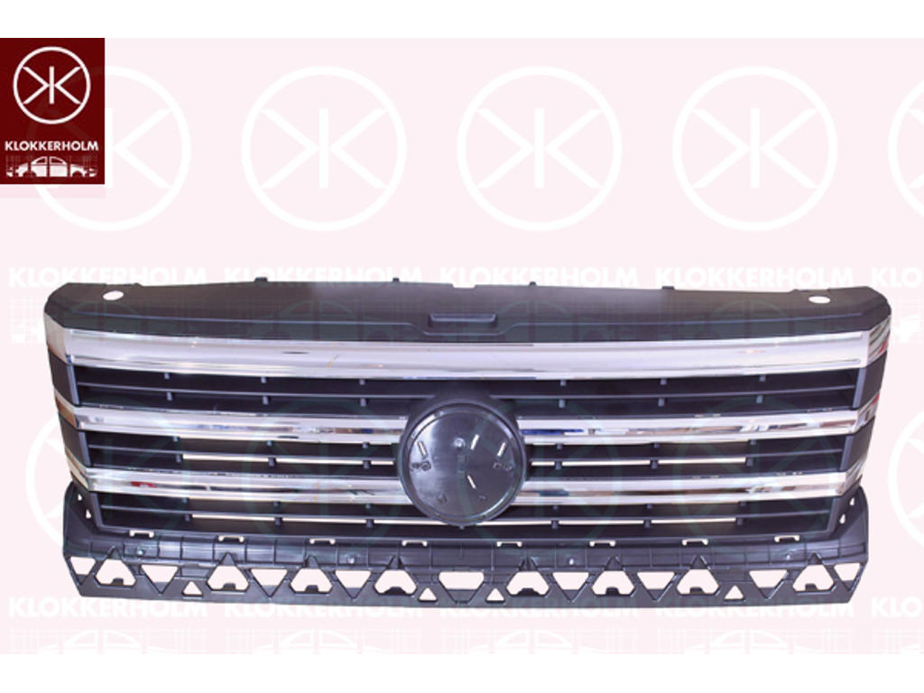 Radiator Grille, Front, chrome/black, Upper section