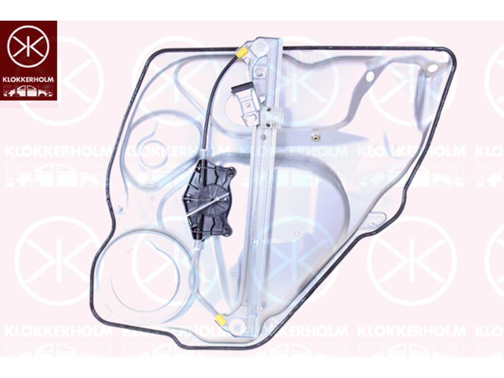 Window Regulator, without electric motor, Electric, Left Rear, with bolted-on plate