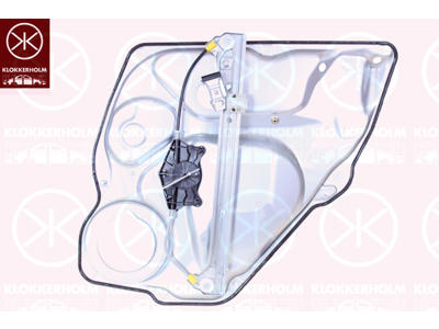 Window Regulator, without electric motor, Electric, Right Rear, with bolted-on plate