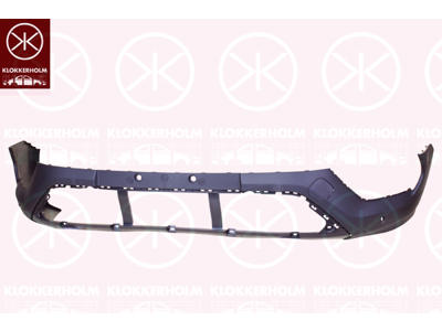 Bumper, Front, black, with hole(s) for park distance control, Number of bores: 2