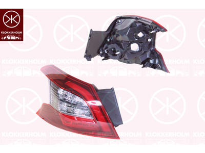 Baglygte, højre, ydre del, uden lampeholder, PY21W, W16W, AL