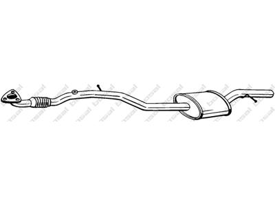 Centre Muffler, See accessories list for additionally required parts:  