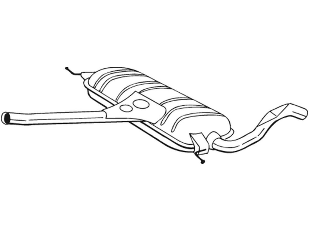 Centre Muffler, See accessories list for additionally required parts:  