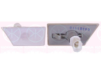 Direction Indicator, with bulb holder, white, Left, lateral installation