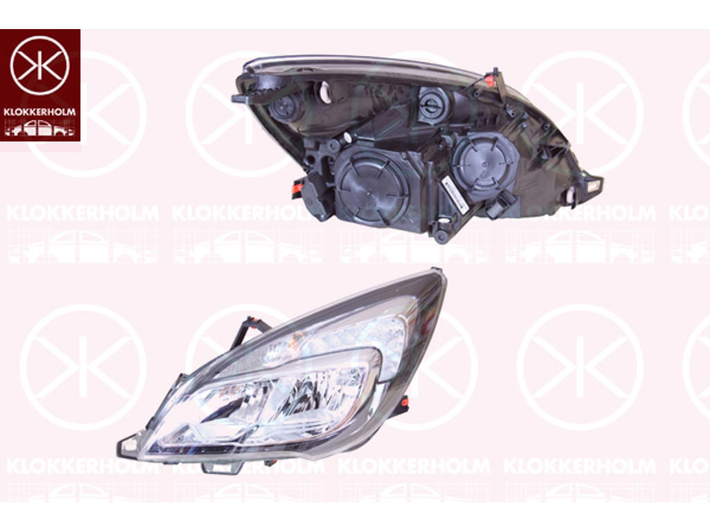 Headlight, Left, LED, with motor for headlamp levelling, with daytime running light (LED), Varroc