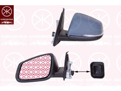 Exterior Mirror, Left, for electric mirror adjustment, with indicator, Heatable, Aspherical, w/primer