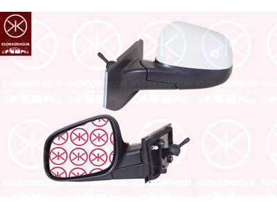 Exterior Mirror, Left, Control: cable pull, w/primer, Convex