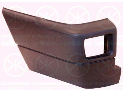 Bumper, black, Left Rear, with hole(s) for fog lights