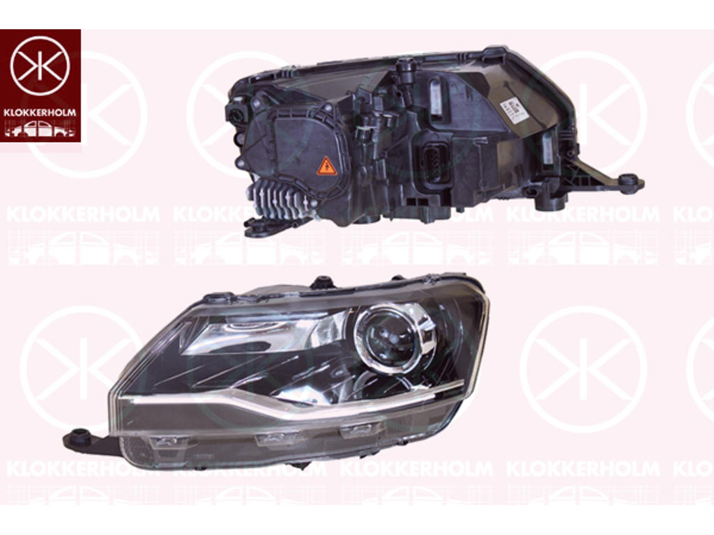 Forlygte, højre, xenon, D5S, med indstillingsmotor for LWR, Valeo