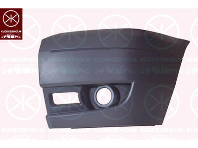 Bumper, dark grey, Left Front, with hole(s) for fog lights, Outer section