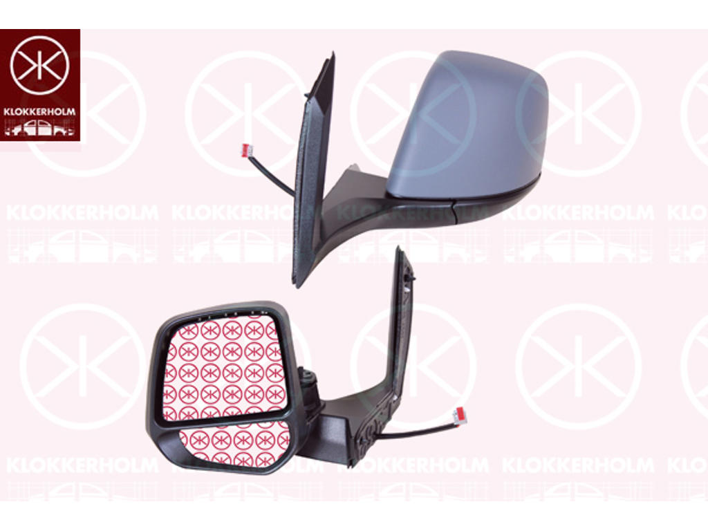Exterior Mirror, Left, for electric mirror adjustment, Electronically foldable, Number of pins: 6, Heatable, w/primer, Convex