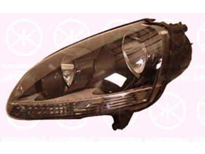 Headlight, GTI, H7/H7, with motor for headlamp levelling, Left, Illuminance [lx]: 25, Housing Colour: black