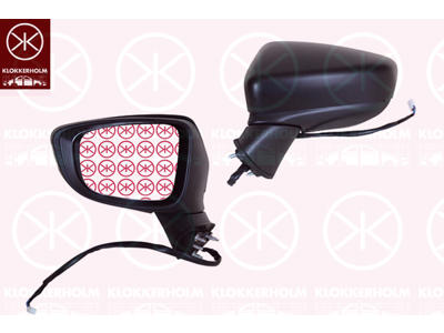 Exterior Mirror, Left, for electric mirror adjustment, Electronically foldable, Number of pins: 8, with indicator, Heatable, Aspherical, w/primer