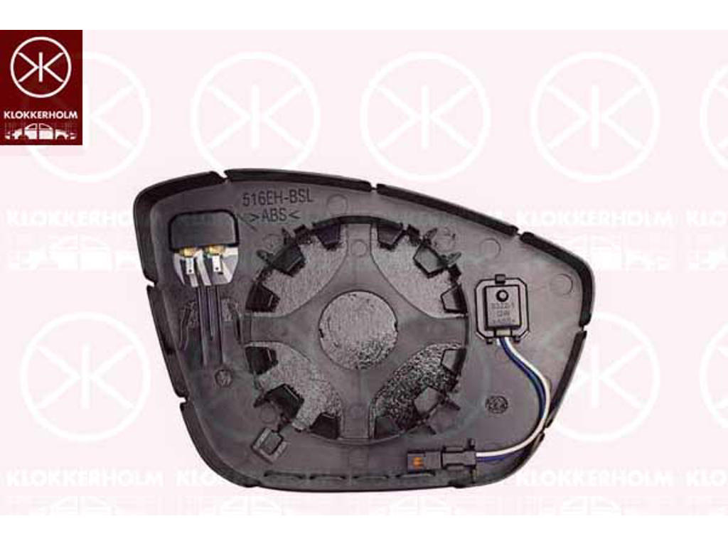 Mirror Glass, exterior mirror, Left, for vehicles with lane keeping assist, Heatable, Convex