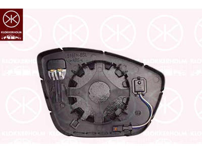 Mirror Glass, exterior mirror, Left, for vehicles with lane keeping assist, Heatable, Convex