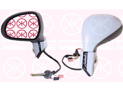 Außenspiegel, links, für elektr.Spiegelverstellung, elektrisch abklappbar, mit Blinklicht, beheizbar, konvex, grundiert