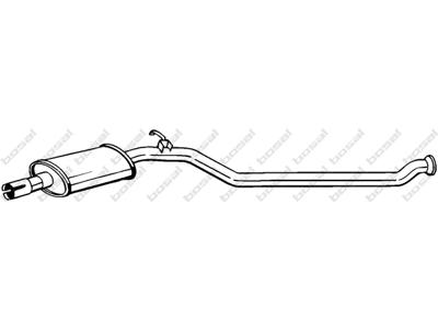 Centre Muffler, See accessories list for additionally required parts:  