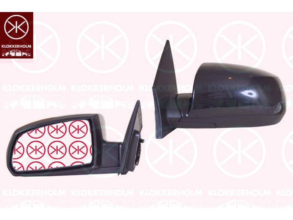 Lusterko zewnetrzne, z lewej, dla lusterek regulowanych elektr., czarny, ogrzewany, wypukly