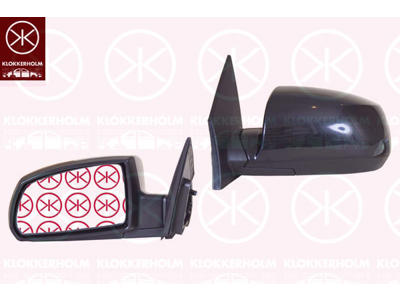 Lusterko zewnetrzne, z lewej, dla lusterek regulowanych elektr., czarny, ogrzewany, wypukly