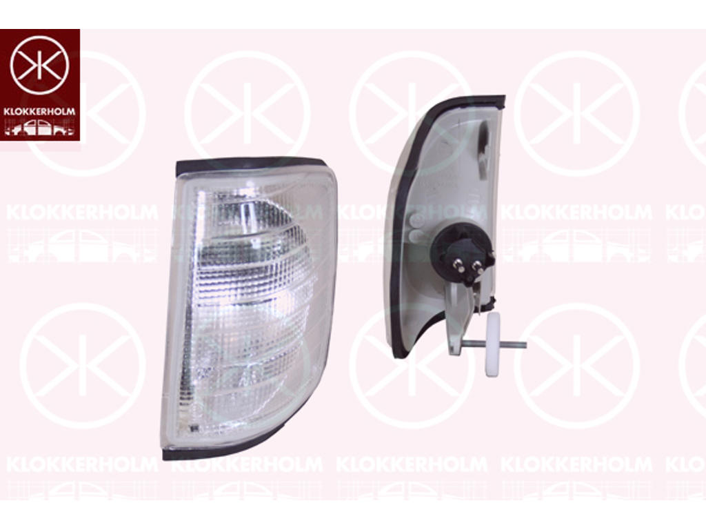 Blinker, med lamphållare, vit, Vänster