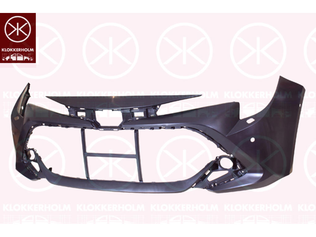 Bumper, with hole(s) for park assist (parallel parking), Front, Smooth, with hole(s) for washer nozzle