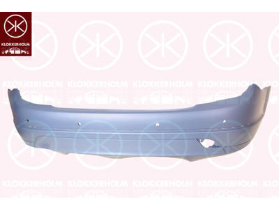 Bumper, w/primer, Elegance/Avantgarde, Rear, with holes/bracket for narrow trim strips, with hole(s) for park distance control