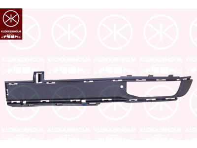 Ventilation Grille, bumper, dark grey, Right Front, with hole(s) for fog lights