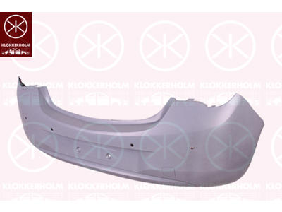 Bumper, w/primer, Rear, with hole(s) for park distance control, Number of bores: 4