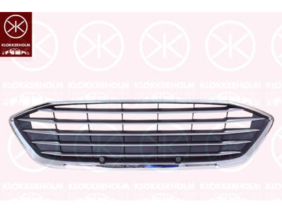 Radiator Grille, Full Body Section, silver, chrome/black