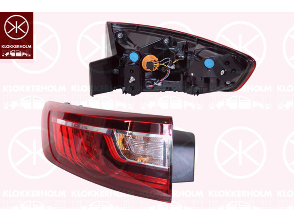 Baglygte, venstre, ydre del, LED, AL