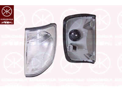 Blinker, med lamphållare, vit, Höger