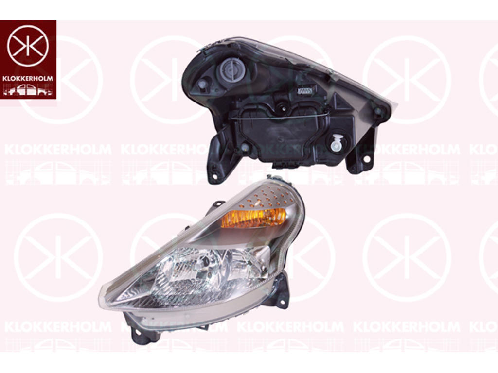 Headlight, Right, Illuminance [lx]: 12.5, H7/H1, Indicator Colour: yellow, with motor for headlamp levelling, AL