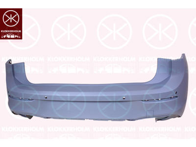 Bumper, w/primer, Rear, with hole(s) for park distance control, Number of bores: 4