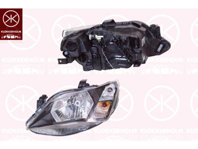 Headlight, Illuminance [lx]: 12.5, Left, H4, with motor for headlamp levelling, Valeo