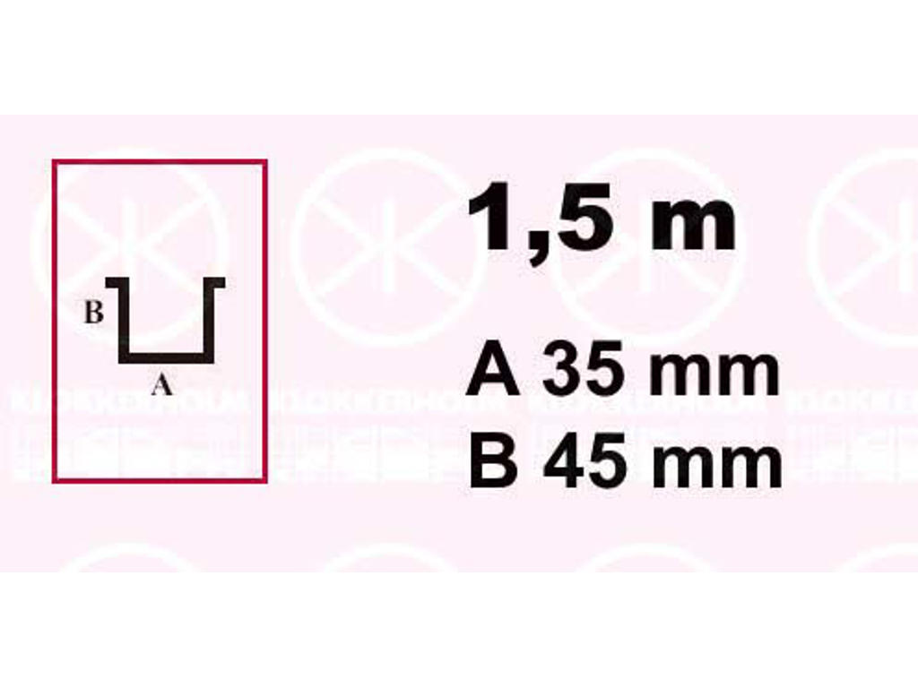 Profilplate, U-profil, Bredde [mm]: 35, Høyde [mm]: 45, Lengde [mm]: 150, Blikktykkelse [mm]: 1.25