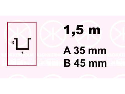 Profilpanel, U-profil, Bredde [mm]: 35, Højde [mm]: 45, Længde [mm]: 150, Pladetykkelse [mm]: 1.25