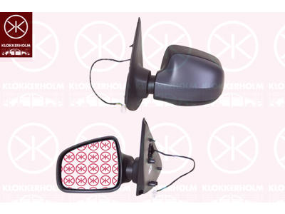 Exterior Mirror, Left, for electric mirror adjustment, Number of pins: 5, Heatable, Convex, w/primer