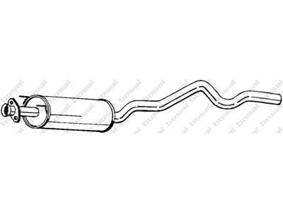 Centre Muffler, See accessories list for additionally required parts:  