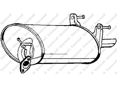 Rear Muffler, See accessories list for additionally required parts:  