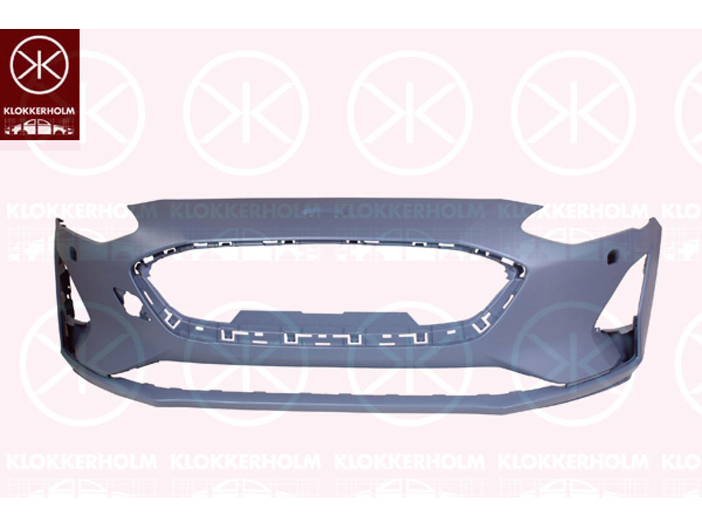 Bumper, w/primer, for vehicles with park distance control, Front, with hole(s) for washer nozzle