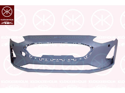 Bumper, w/primer, for vehicles with park distance control, Front, with hole(s) for washer nozzle