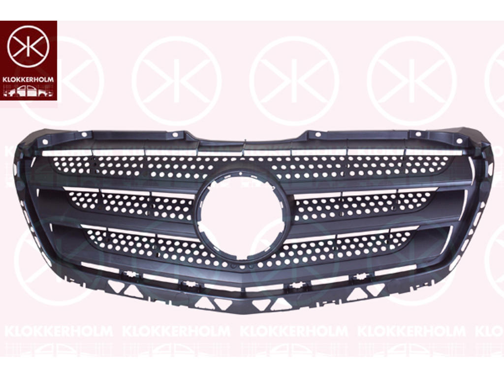 Radiator Grille, black, with holes for trim/protective strip