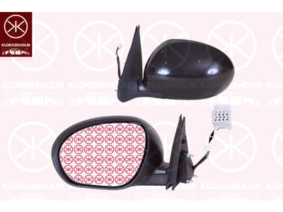 Exterior Mirror, Left, for electric mirror adjustment, Electronically foldable, Number of pins: 7, Heatable, w/primer, Convex