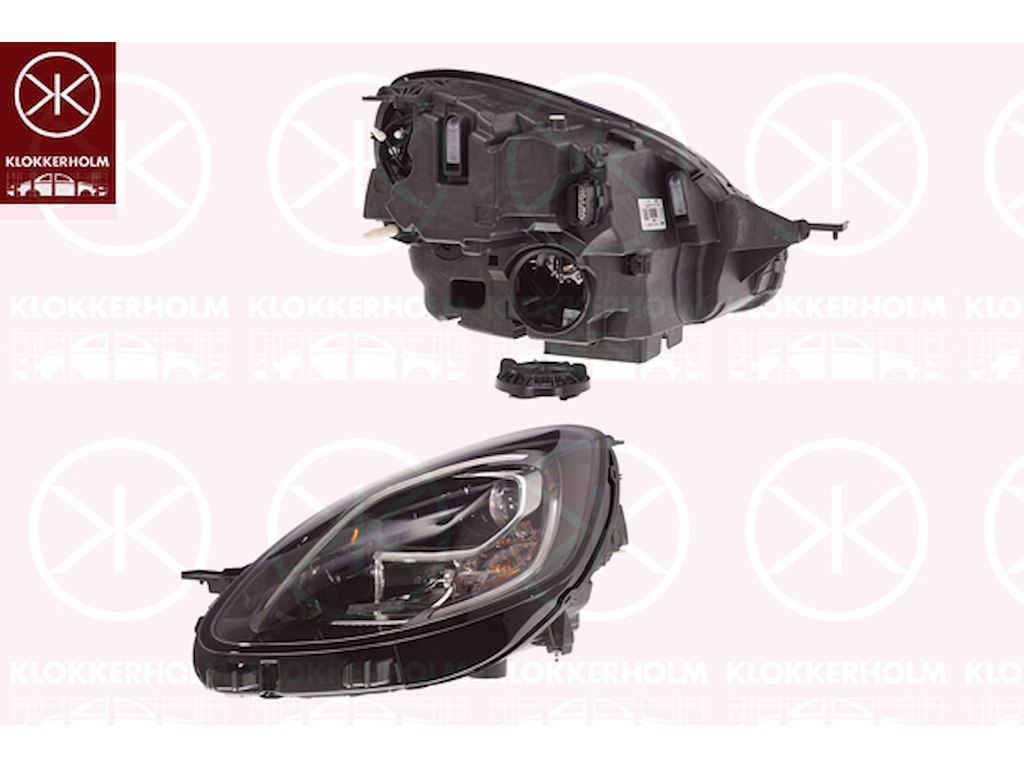 priekinis žibintas, dešine, H1, su diena naudojamu žibintu (LED), su LDR servovarikliu, Valeo