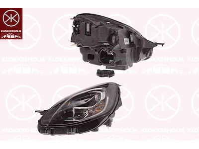 Headlight, Left, H1, with daytime running light (LED), with motor for headlamp levelling, Valeo