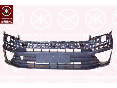 Bumper, Front, with hole(s) for washer nozzle, Lower Section, black