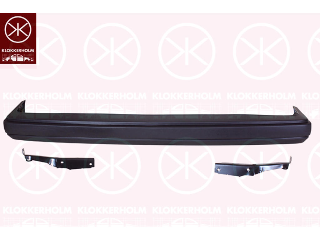 Bumper, Metal, with reinforcement, Rear, black