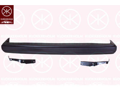 Bumper, Metal, with reinforcement, Rear, black