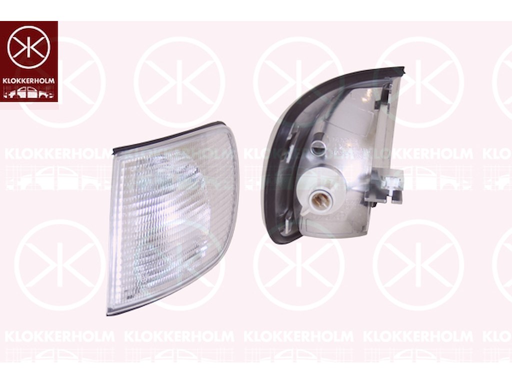 Blinker, med lamphållare, vit, Höger