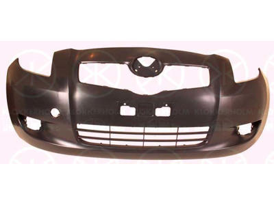 Bumper, for vehicles with front fog light, Front, black